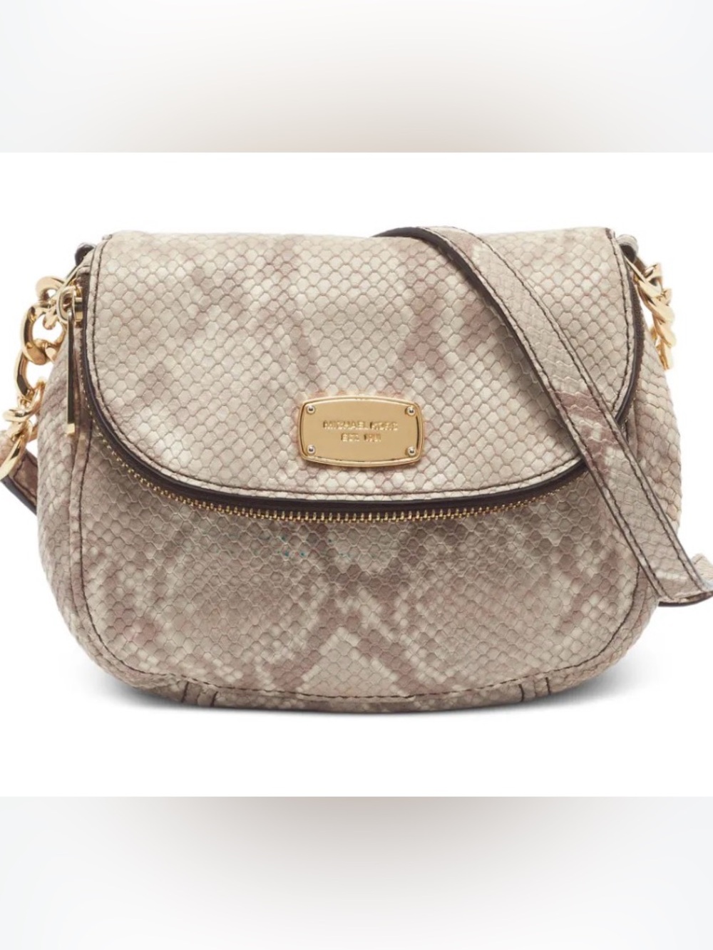Michael Kors Bedford shoulder bag featuring python-embossed leather